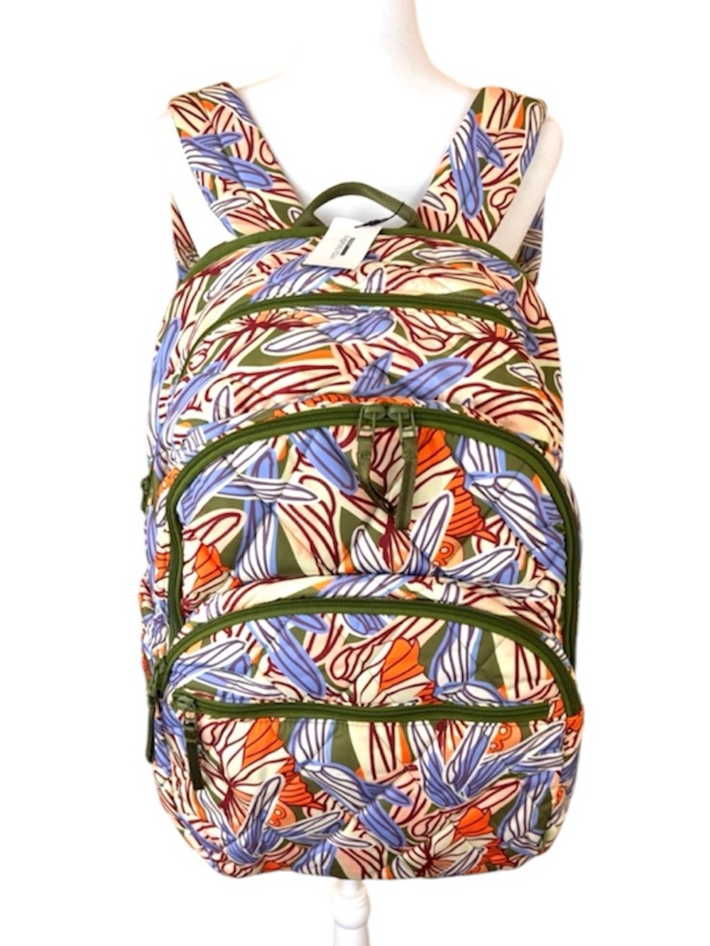 NWT Vera Bradley Essential XL Dragonfly Water Resistant Quilted Travel Backpack